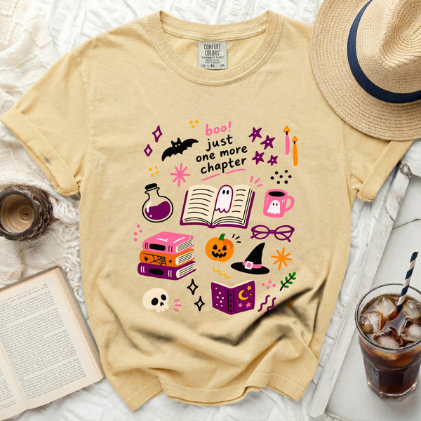 Cozy Chapter Halloween Tee in Butter