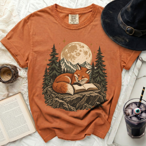 Bookish Fox Tee in Yam