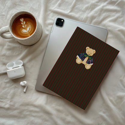 Teddy Bear Striped Design Tablet Sleeve Cover Accessory