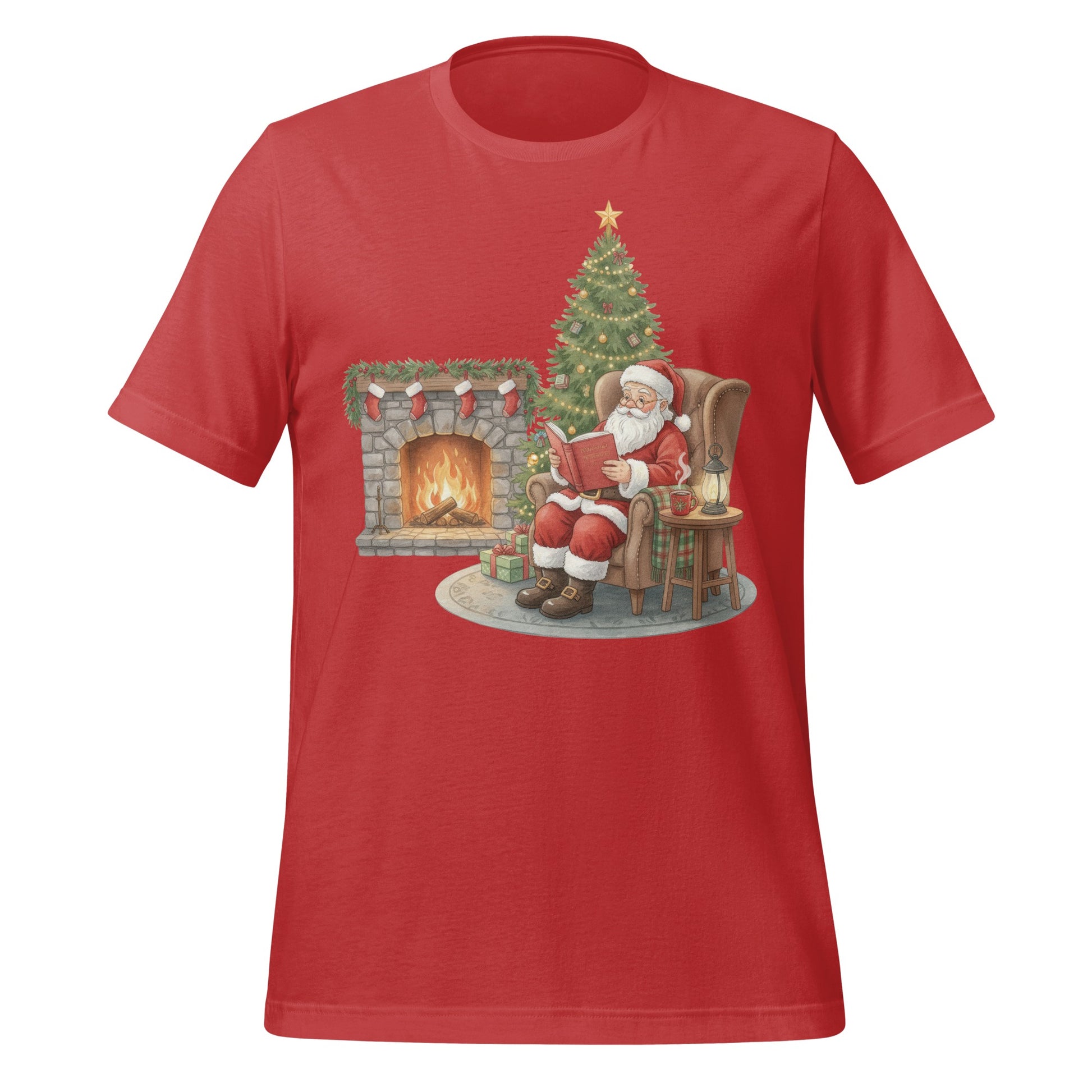 Cozy Christmas Scene Santa T-Shirt Holiday Style