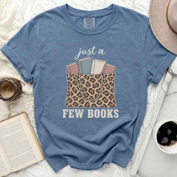 Few Books Leopard Tee in Blue Jean