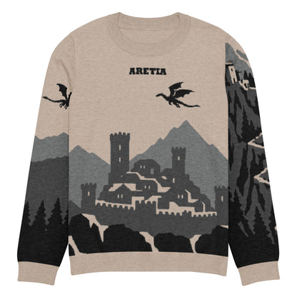 Aretia knitted sweater, flat front