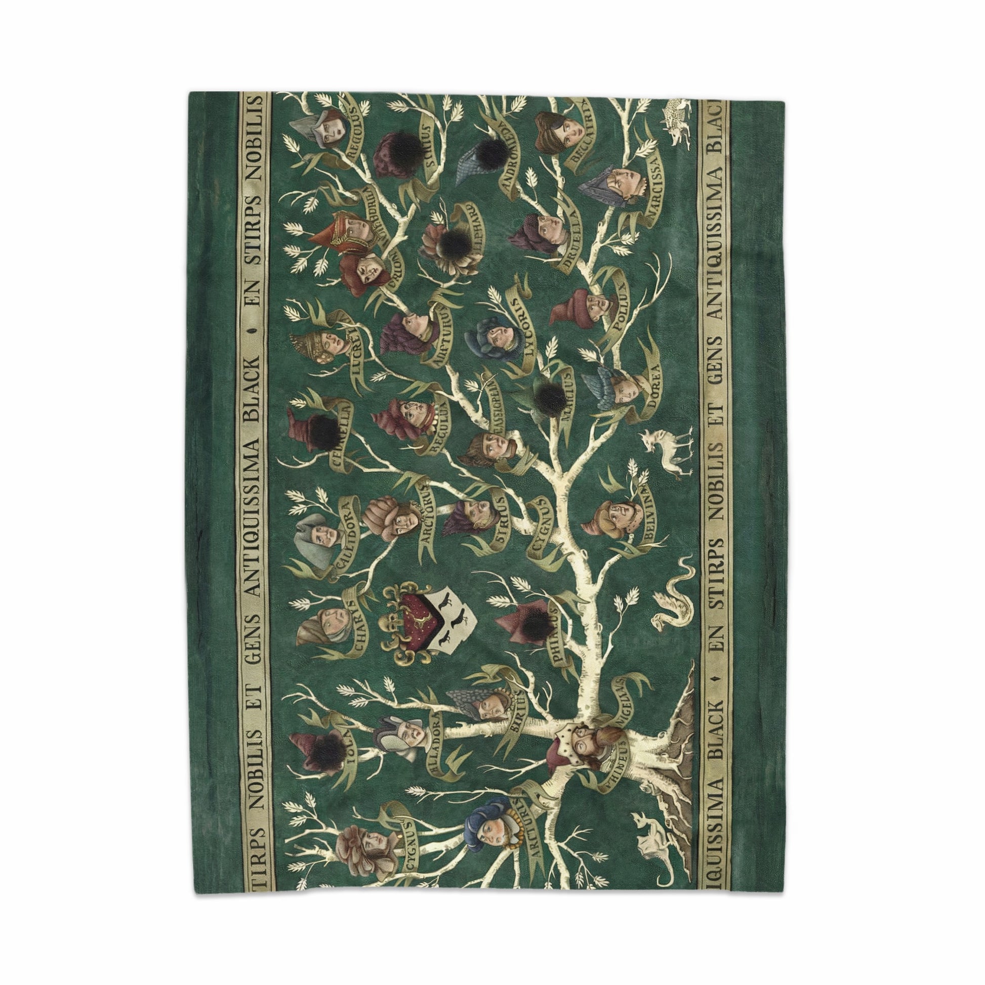 Ancient Family Tree Tapestry with Detailed Lineage