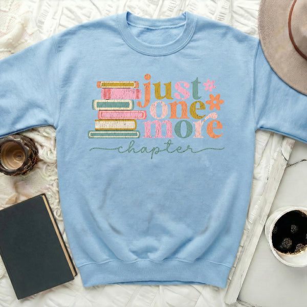 Just One More Chapter Sweatshirt in Light Blue