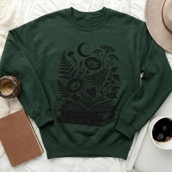 Lunar Moth Sweatshirt in Forest Green