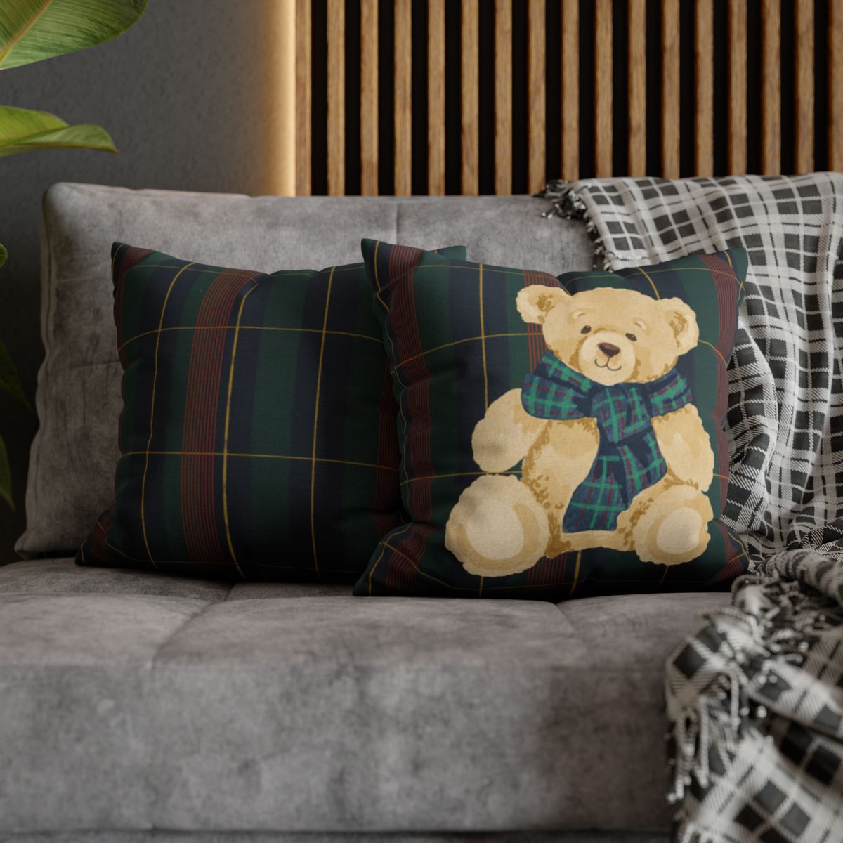Cozy Decorative Teddy Bear Throw Pillow Set