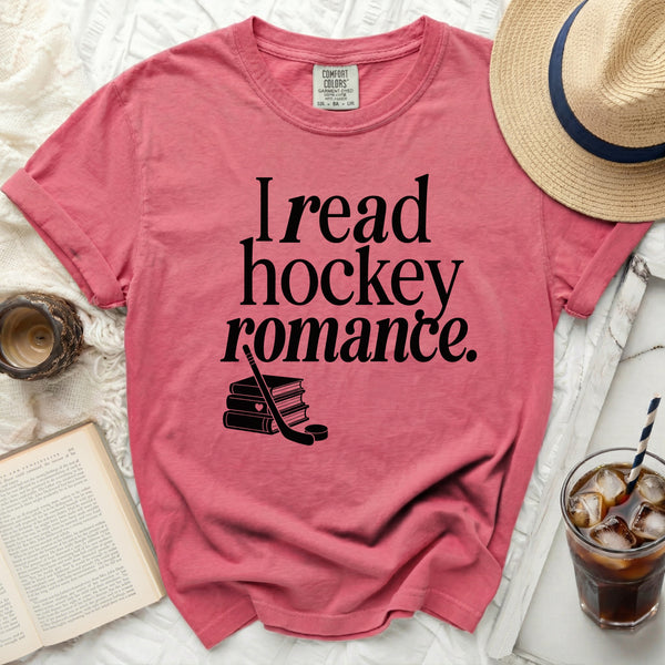 Hockey Romance Reader Romantic Subplot Tee in Crunchberry