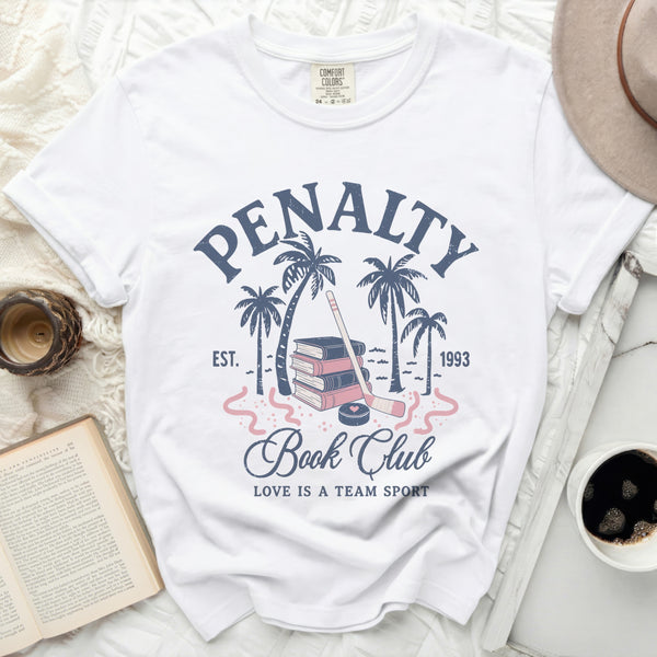 Penalty Book Club Hockey Love Tee in White