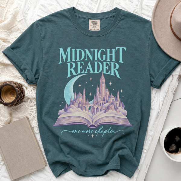 Midnight Reader Book Tee in Blue Spruce