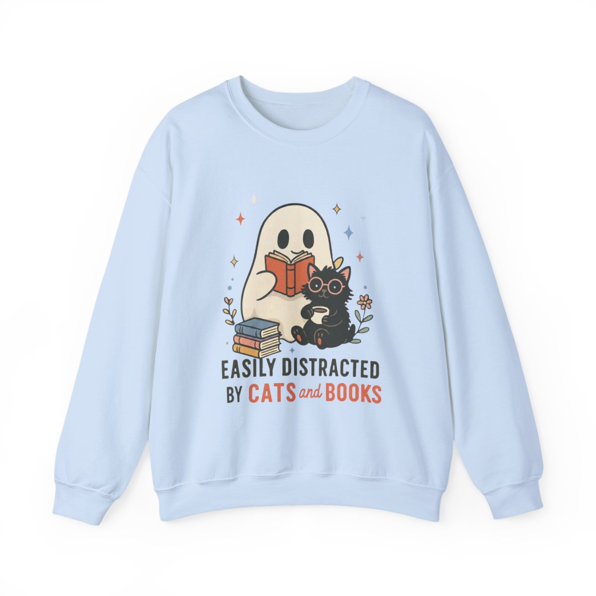 Easily Distracted by Cats and Books Sweatshirt