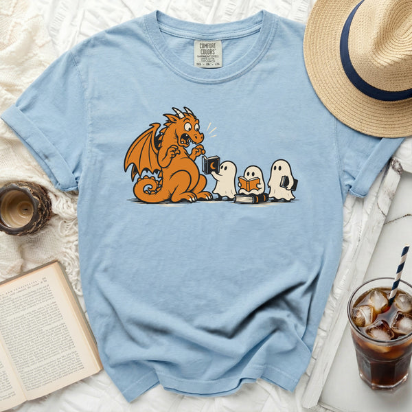 Ghost Story Dragon Tee in Chambray