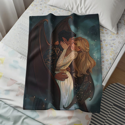 Fairy Tale Couple Embrace Blanket Product