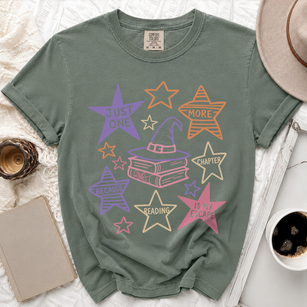 Witchy Books Tee in Moss