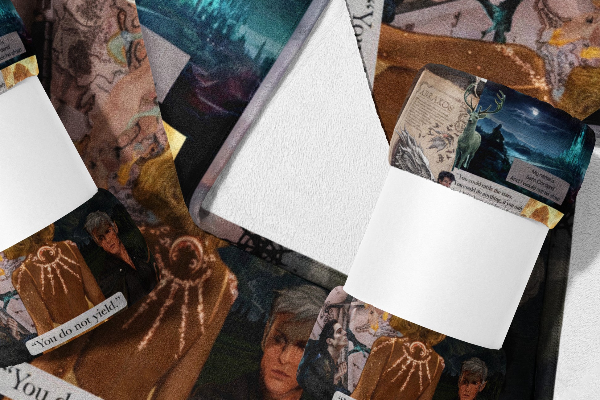 Fantasy Characters Collage Poster with Colorful Art