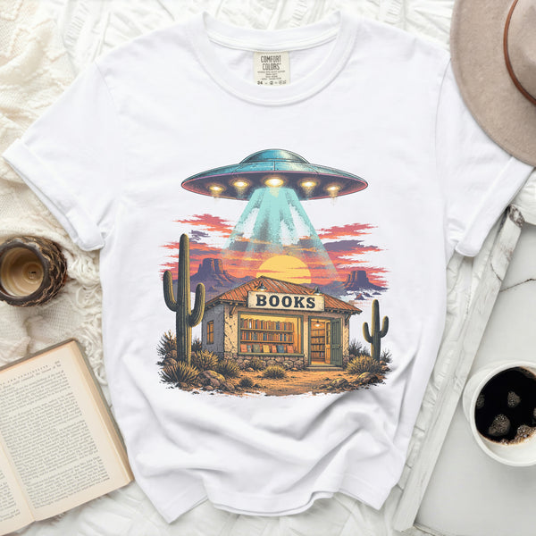 Desert UFO Bookstore Tee in White