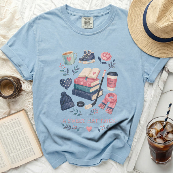 A Sweet Hat Trick Fan Tee in Chambray