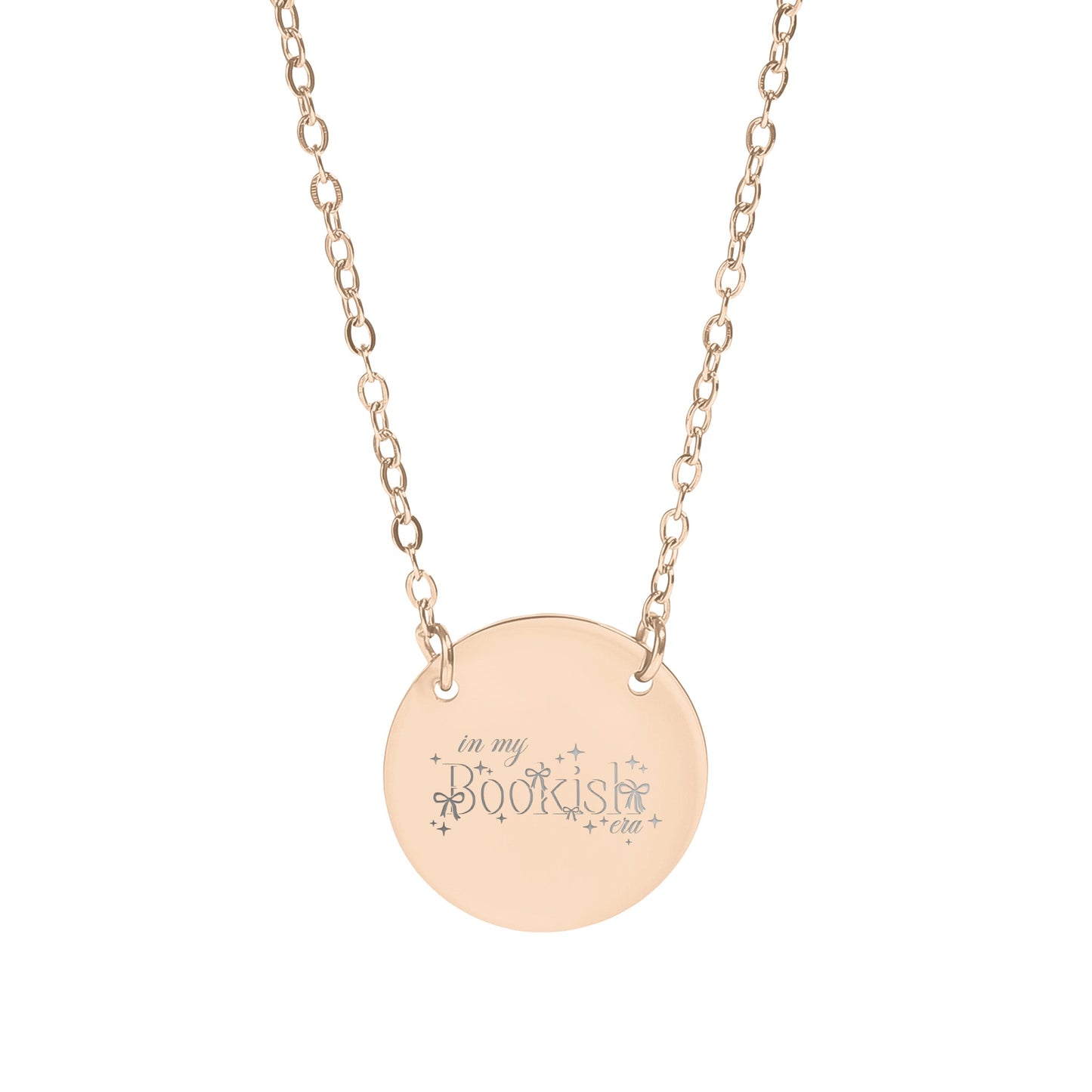 In My Bookish Era Engraved Pendant Necklace