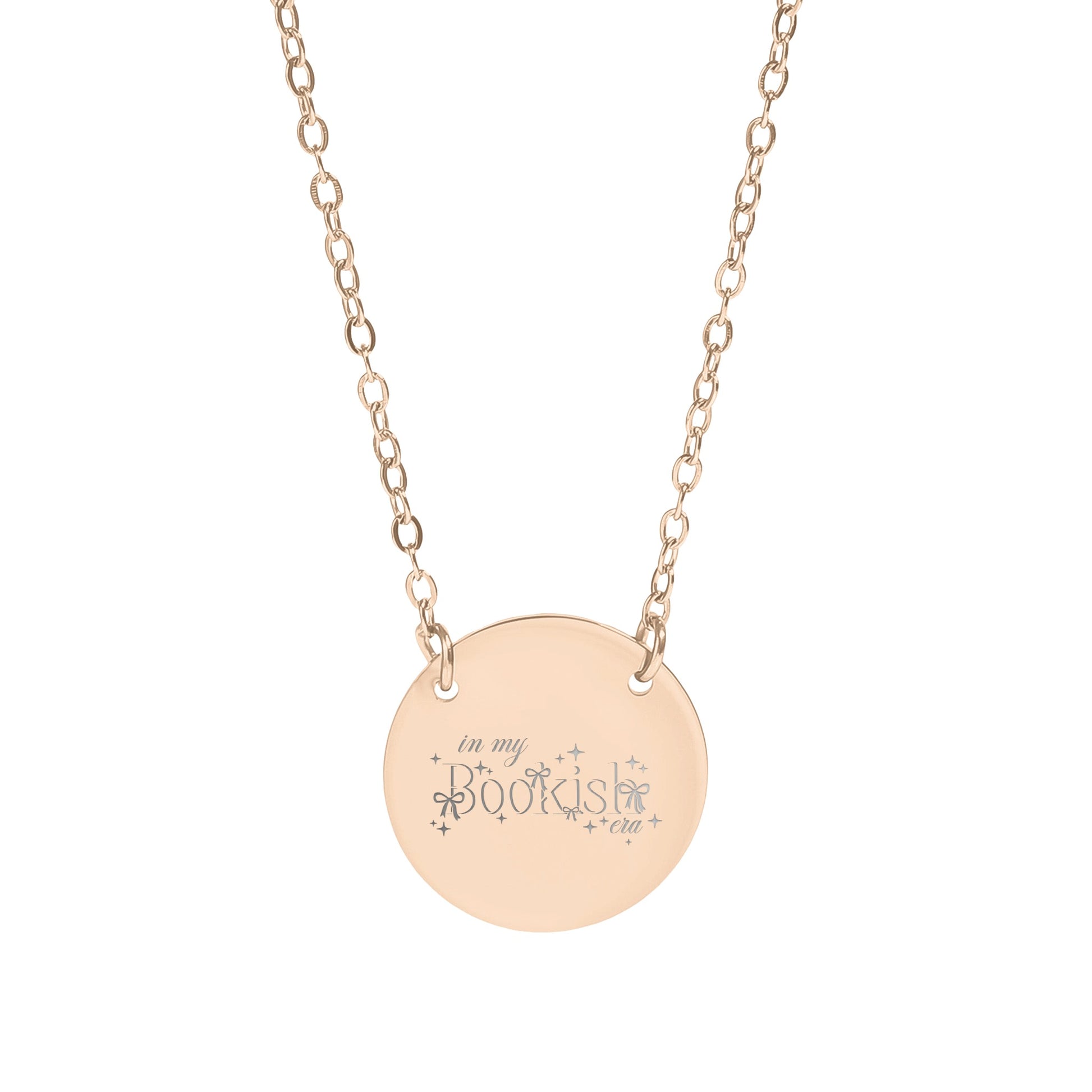 In My Bookish Era Engraved Pendant Necklace