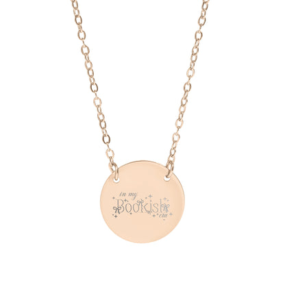 In My Bookish Era Engraved Pendant Necklace