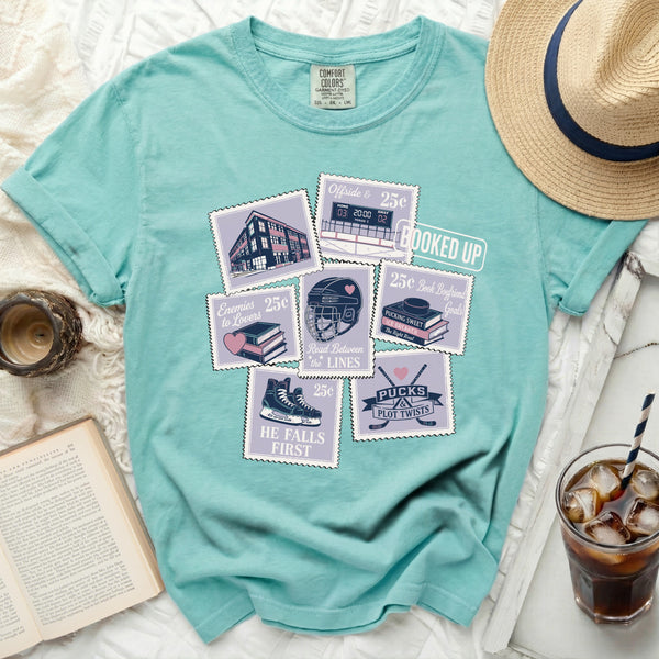 Pucks & Plot Twists Tee in Island Reef