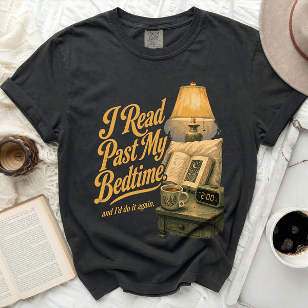 I Read Past My Bedtime Tee in Black