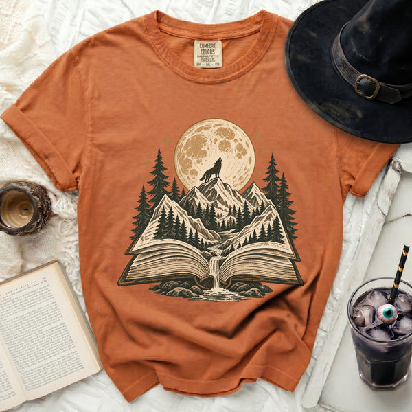 Wolf Storybook Tee in Yam