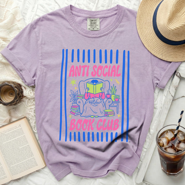 Anti Social Book Club Icon Tee in Orchid