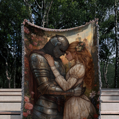 Romantic Medieval Woven Tapestry Blanket 🛡️🌹