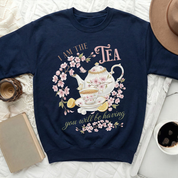 I AM THE TEA Sweatshirt in Navy