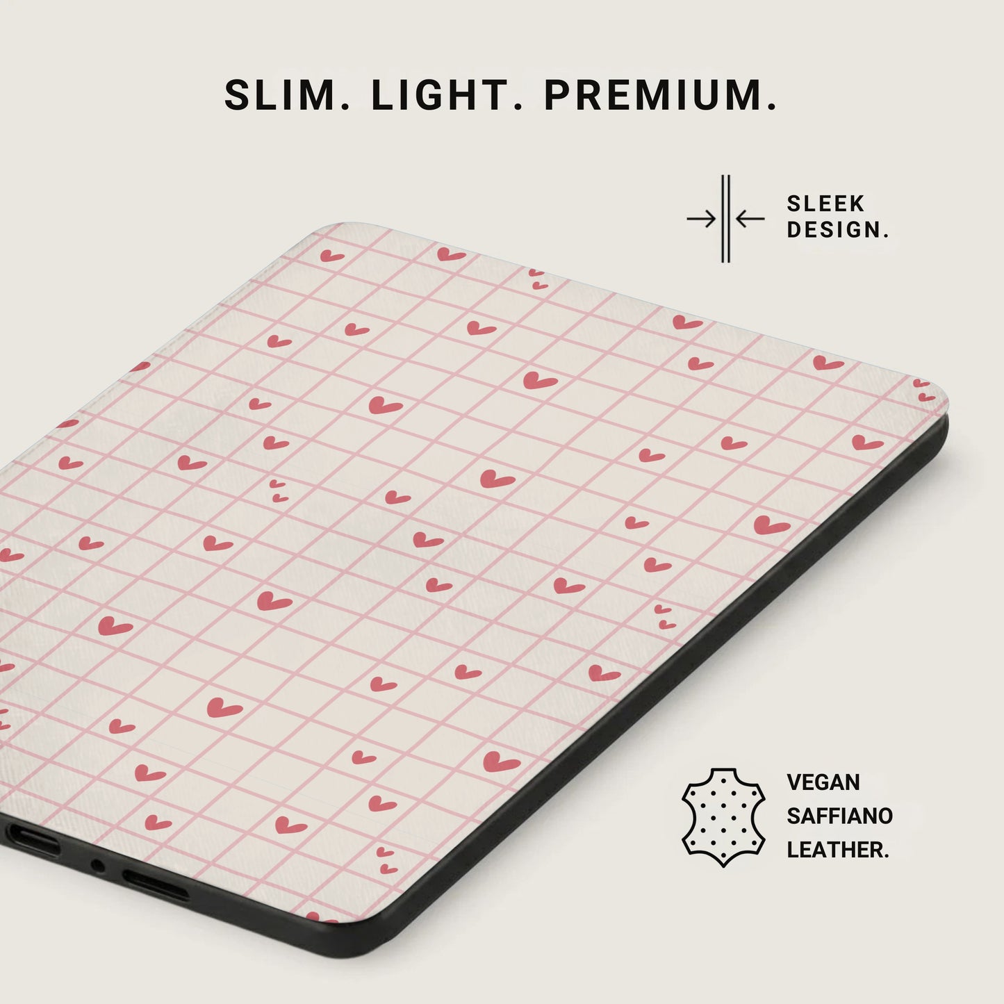 Sleek and Light Premium Vegan Saffiano Leather Case