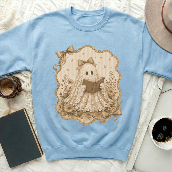 Literary Ghost Sweatshirt in Light Blue