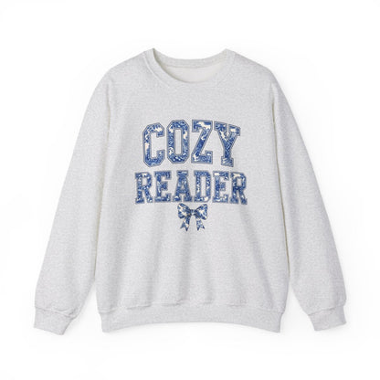 Cozy Reader Graphic Printed Long Sleeve Sweatshirt