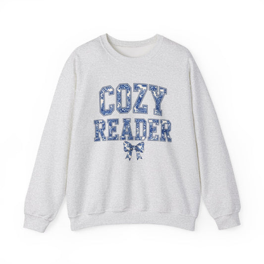 Cozy Reader Graphic Printed Long Sleeve Sweatshirt