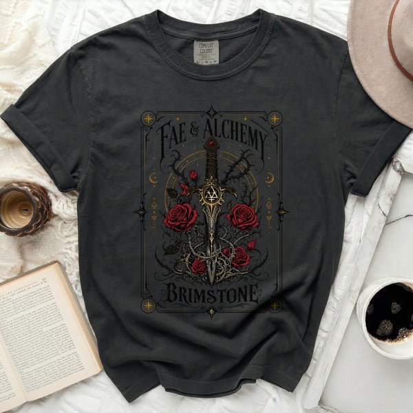 Brimstone Rose Dagger Tee in Black