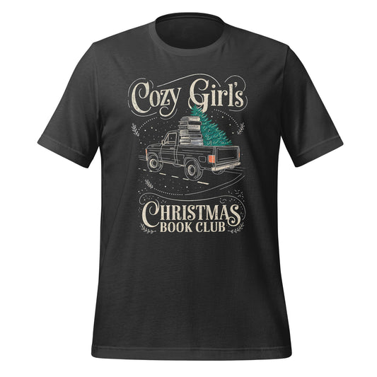 Cozy Girl's Christmas Book Club T-shirt
