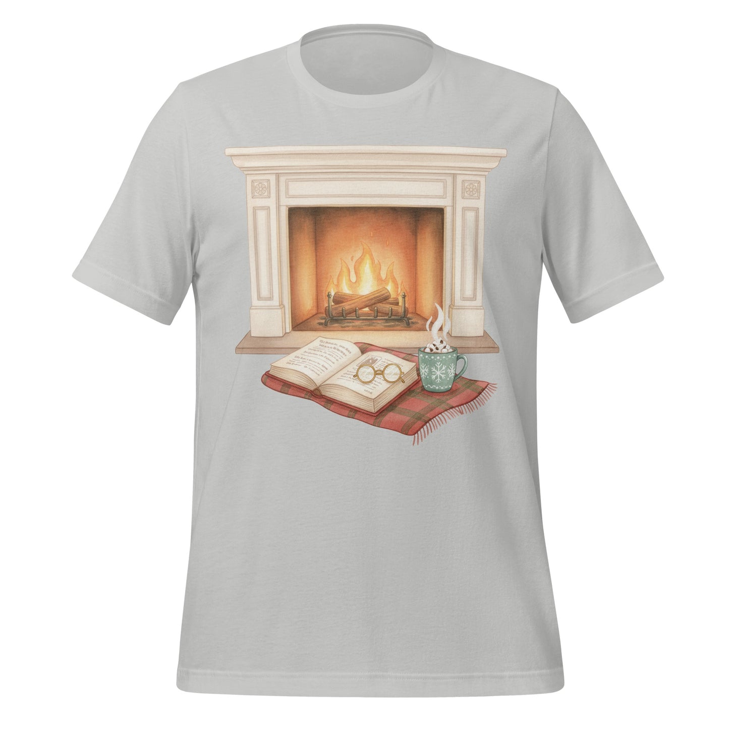 Cozy Fireplace Scene Graphic T-Shirt