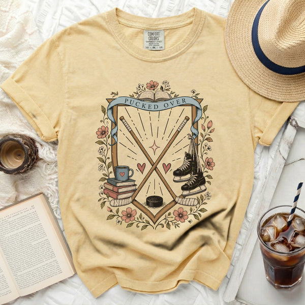Pucked Over Cozy Hockey Tee in Butter