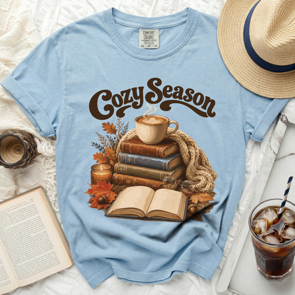 Cozy Season Tee in Chambray