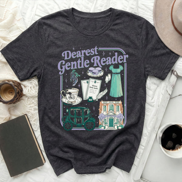 Dearest Reader Tee in Dark Grey Heather