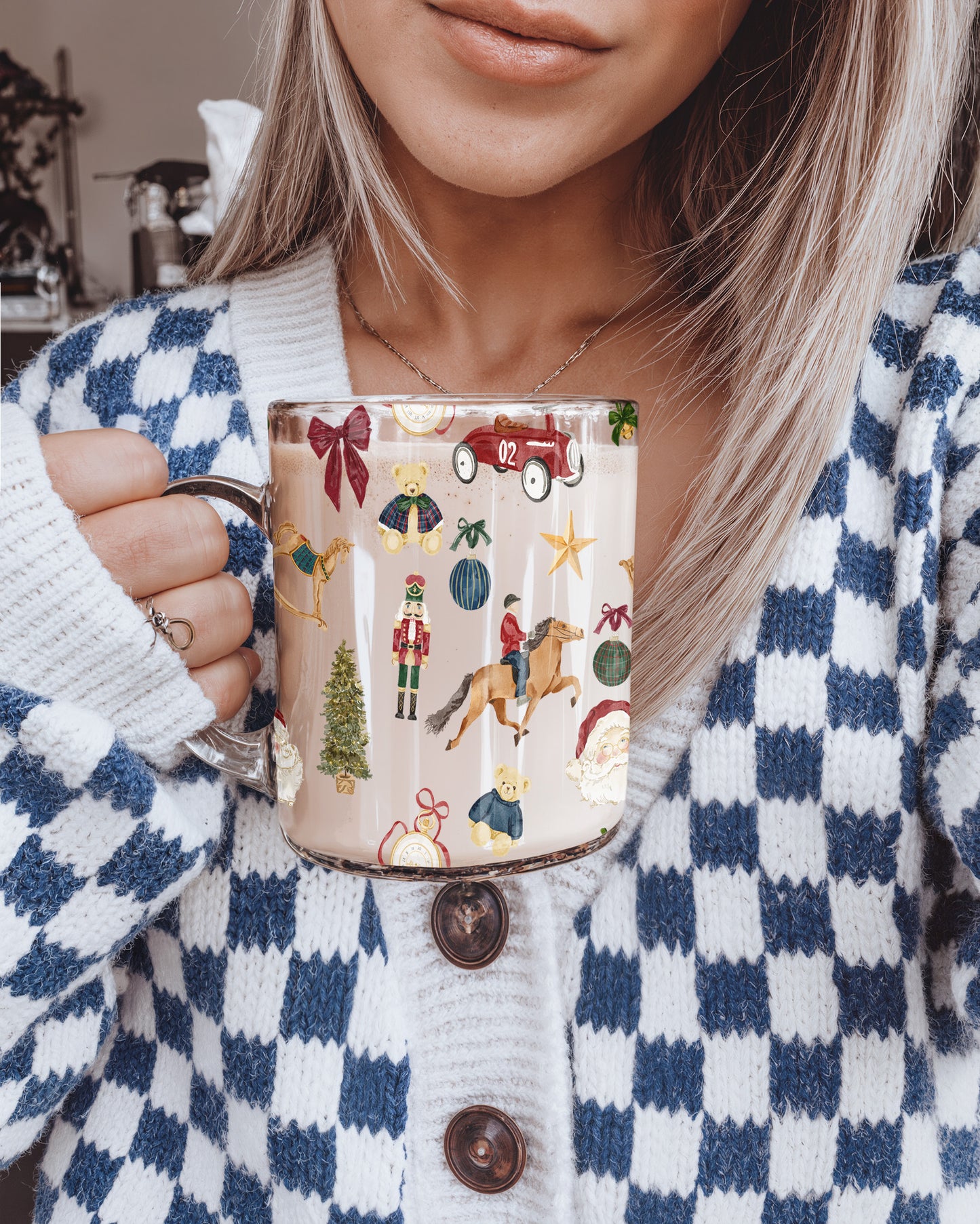 Vintage Inspired Christmas Mug with Cute Holiday Design