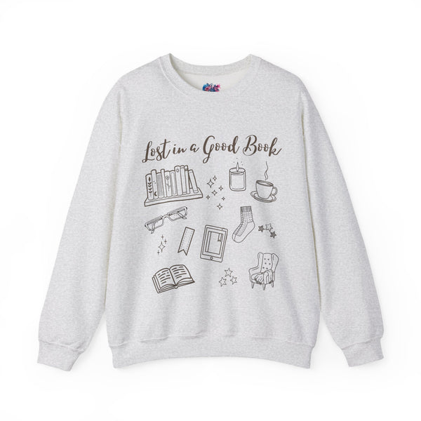 Lost in a Good Book Sweatshirt in Ash
