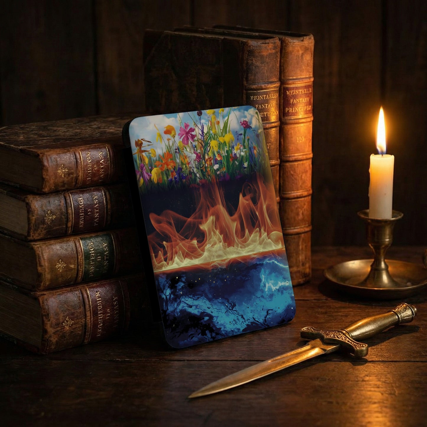 Vibrant Flowers Fiery Water Cosmic Design product type