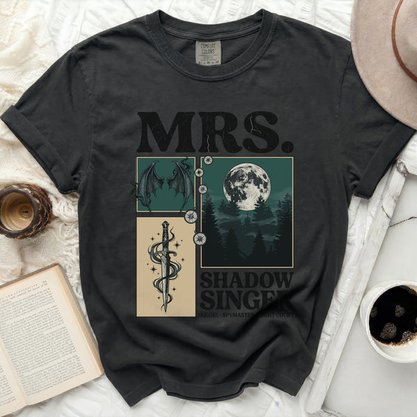 Mrs Shadow Singer Tee in Black