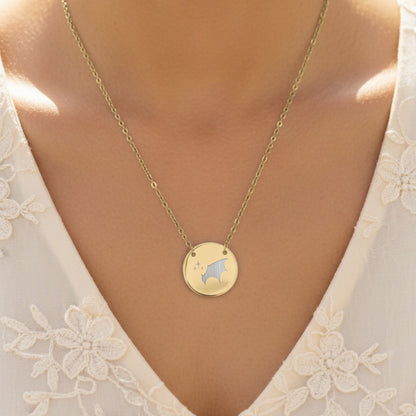 Delicate Engraved Circle Pendant Necklace Product