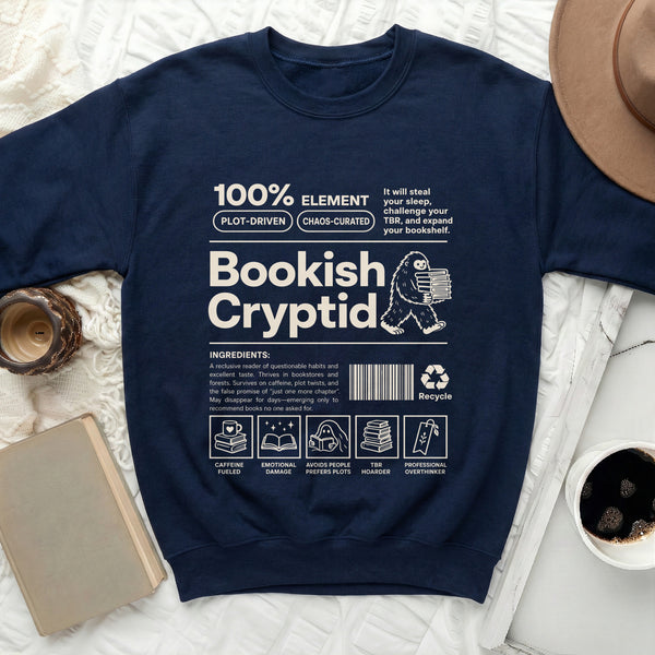 Bookish Cryptid Plot Driven Sweatshirt in Navy