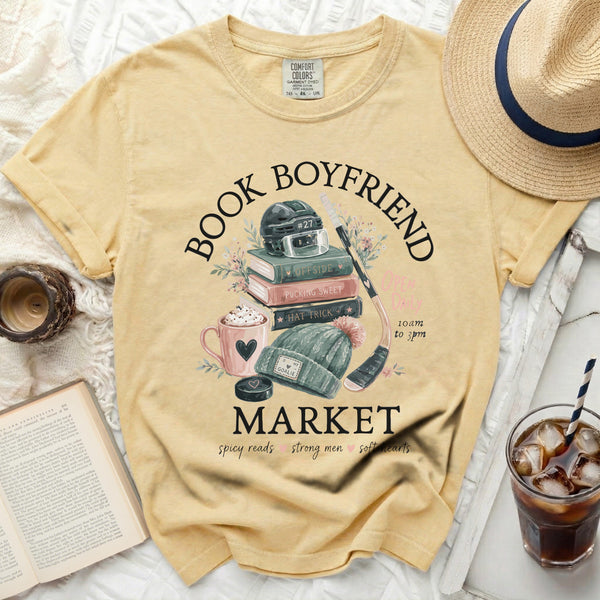 Book Boyfriend Hockey Market Tee in Butter