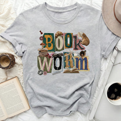 Book Worm Vintage Graphic T-Shirt Perfect for Readers