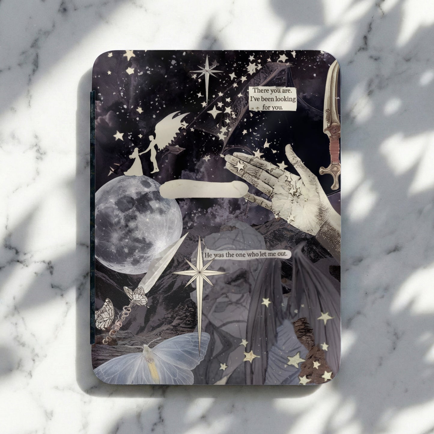 Starry Sky Moon Sword Hand Butterfly Collage product type