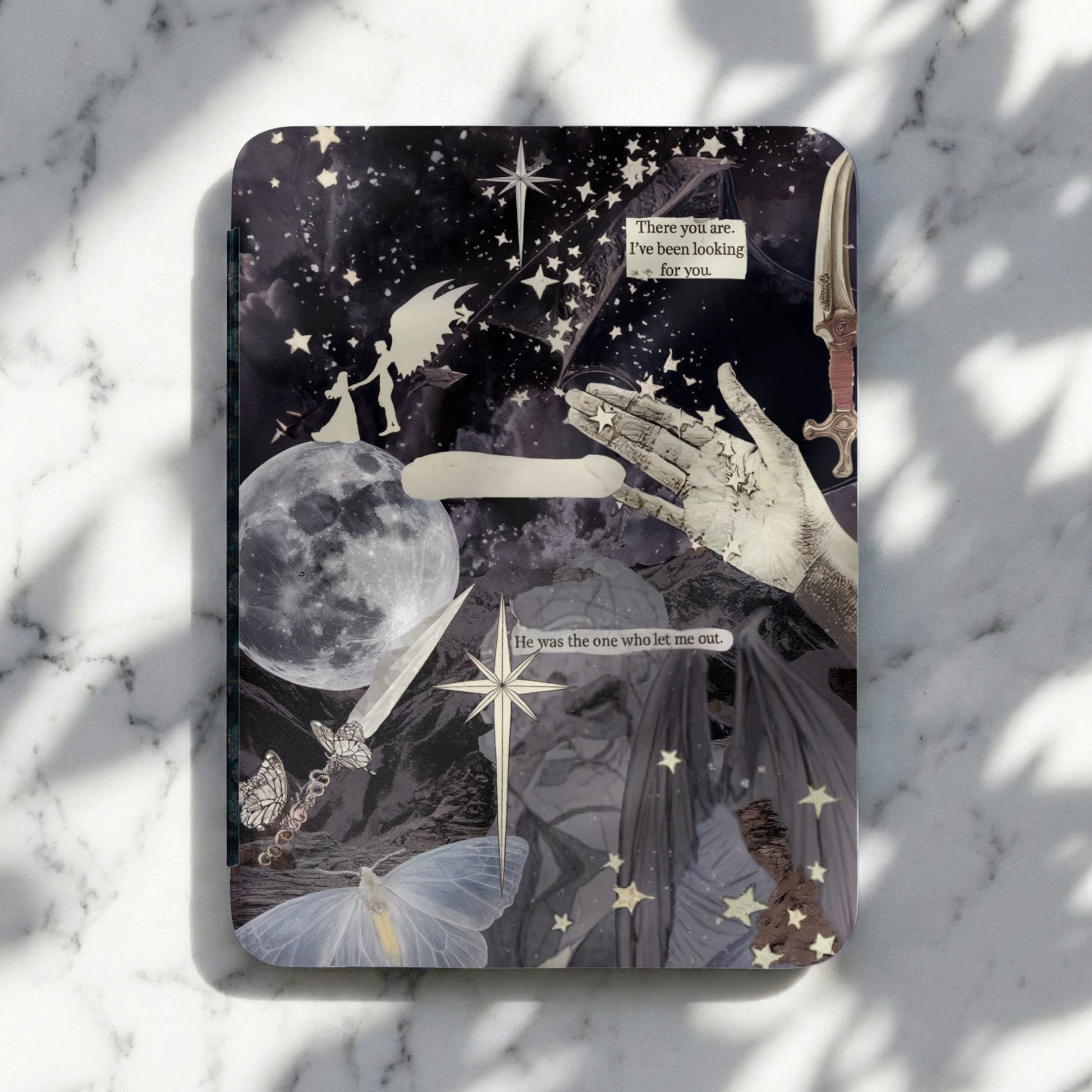 Starry Sky Moon Sword Hand Butterfly Collage product type
