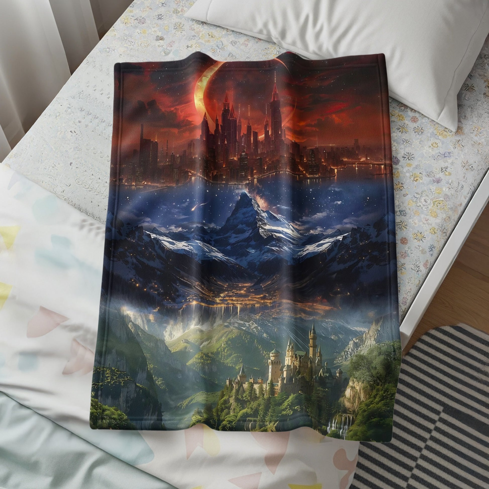 Mystical Epic Fantasy Landscape Design Blanket